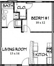 1 Bedroom 323 floor plan